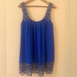 💙 BCBGMAXAZRIA 💙 Gorgeous Royal Blue Sleeveless Dress with Embellished Details.